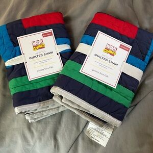 2 Pottery Barn Kids Marvel Comics Quilted Sham - Red, Blue, Green, standard size